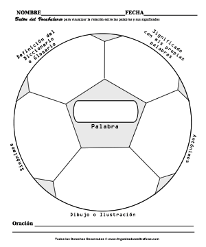 Organizador grafico con forma de balón de fútbol.