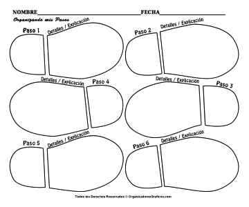 Organizador grafico en forma de pasos de zapatos