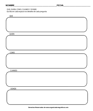 Formulario Que, Quien, Como, Cuando, y Donde